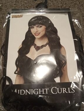Spirit Of Halloween Midnight Curls Long Black Wavy Wig Ages 14+